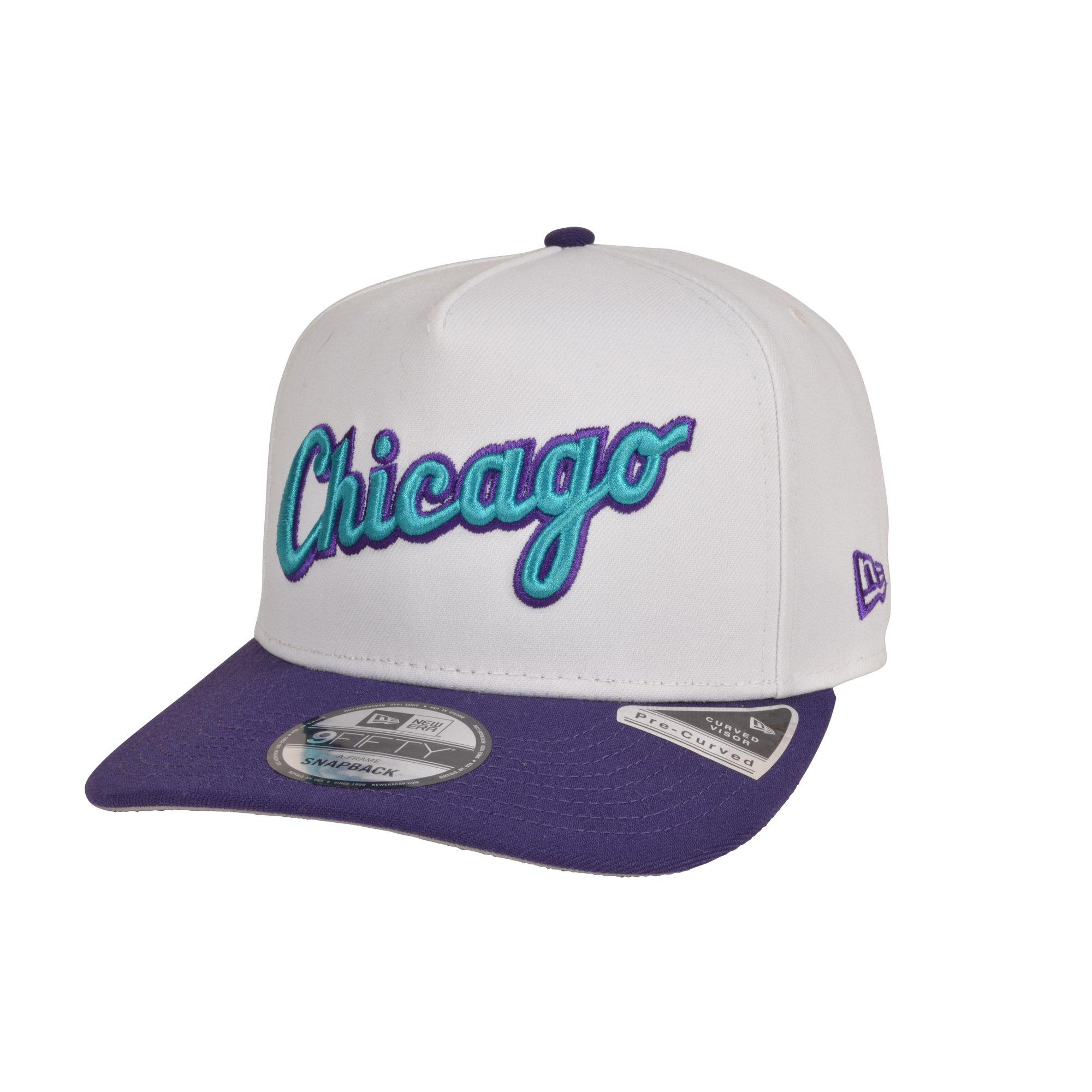 New Era Chicago White Sox 9FIFTY A-Frame Grape V Snapback Hat - White/Purple/Teal - WHITE/PURPLE/TURQUOISE